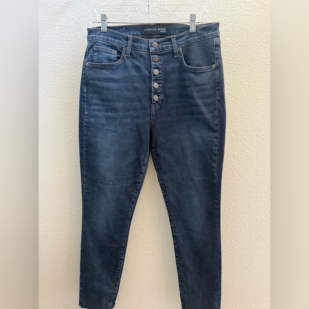 Veronica Beard Debbie Ankle Skinny Button Fly Denim Jeans 31/12 NWT